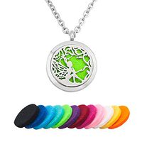 EV.YI Jewels Fairy in Forest Perfume Locket Pendant Diffuser Necklace for Essential Oil Aromatherapy Jewelry for Women Men with Refill Pads