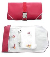 Wellness Travel Pack - The Pill Organizer Wallet, Fits All Size of Medications, Extra Small to Extra Large, Holds Pills, Drops, Sprays & Ointments, Secure Zip Bags, Customizable Write On Label (Red)