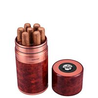 CIGARLOONG Cigar Humidor Tube Portable Single Cigar Case with Thermometer Hold up 7 Cigars