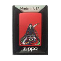 Zippo Custom Lighter - Red Matte Pinball Death Scythe