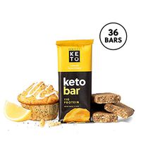Perfect Keto Bars - The Cleanest Low Carb Keto Snacks with Collagen and MCT. No Sugar Added, Keto Diet Friendly - 3g Net Carbs, 19g Fat,11g Protein - Keto Diet Food Dessert (Lemon Poppyseed, 36 Bars)