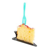 Cake Fork, Pastry Fork, Knife Edge Fork - Teal Disposable Fork, 3 Prong, 1 Prong with a Knife Edge - Perfect for Serving Cakes - 4" - Plastic - 500ct Box - Restaurantware