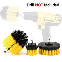 ETERNA 3Pc Drill Brush Set Cleaning Tool Attachment Kit for Scrubbing Cleaning Tile, Grout, Shower, Bathtub (Yellow)