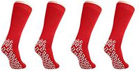 Nobles XXXL Extra Wide Bariatric Non Skid Slipper Socks for Swollen Feet and Edema -XXXL Extra Wide (4 Pairs Red)
