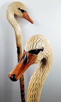 34 inch SWAN Cane Walking Stick Wooden Handmade Men's Accessories