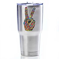 Peace Sign Small Hippie Hand Decal by Megan J Designs - Laptop Window Car Vinyl Sticker