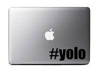 Hashtag # YOLO, Black Vinyl Decal Sticker Decor for 13" Macbook Laptop Computer