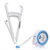 Auskio Skinfold Caliper Personal Body Fat Tester - Online Tracking Fat Plan with Fitness Chart Calculator, BMI Tape Measure Included - Fits for Lady and Gentleman