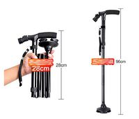 ZHM Folding Walking Stick, 2 in 1 Adjustable Walking Cane, Balance & Mobility Aid Caring for The Elderly