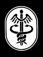 US Army Medical Command Vinyl Sticker | Cars Trucks Walls Laptop | 4.25 Inch Width X 5.5 Inch Height | White HGC0045