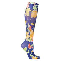 Celeste Stein Mild Compression Knee High Stockings, Wide Calf - Navy Floral