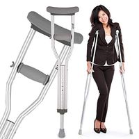 Pivit Lightweight Aluminum Underarm Crutches | Adult 5' 2"-5' 10" | High-Quality Anodized Aluminum | Stair Deflector Stops Slipping On Stairs | Comfortable Underarm & Handgrip Pads | Fully Assembled