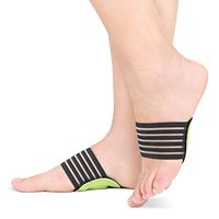 Arch Support Brace (Pair), Plantar Fasciitis Gel Strap for Men and Woman, Orthotic Compression Support Wrap Aids Foot Pain, High Arches, Flat Feet, Heel Fatigue, Insert for Under Socks and Shoes,Green