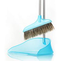 Ainia Long Handled Dustpan and Brush Set Broom and Dustpan for Schools Kidgarden Hotel Hospital Lobby Toilet Kitchen etc,Blue