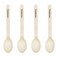 Dress My Cupcake Natural Wood Candy 500-Pack Buffet Spoons DIY Kit, Celebrate, Black