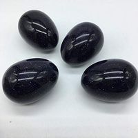 Natural Crystal Egg Yoni Eggs Rose Quartz Obsidian Lapis Lazuli Cat's Eye Moonstone Meditation Eggs Massage Tool Pelvic Kegel Exercise Vaginal Tightening Ball for Health Care Tool (Blue Sandstone)