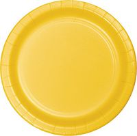 75-Count Value Pack Paper Dinner Plates, Schoolbus Yellow