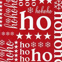 Red/White Ho Ho Script Gift Wrap - 30" X 100' - Roll