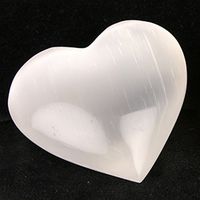 Selenite Carved Heart Smooth Polished Crystal Small 30mm