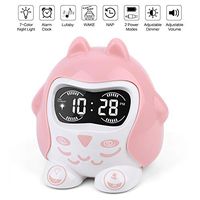 White Noise Sound Machine, Kids Sleep Trainer&Time to Wake Alarm Clock, Baby Sleep Soother with 9 Sounds&Lullabies, Portable Sound Therapy&7 Colored Night Light, Timer, NAP, Plug In Or Battery Powered