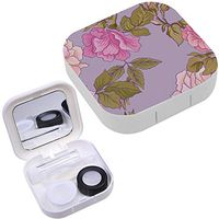 Portable Contact Lens Case Box Travel Kit Mirror + Bottle + Tweezers Container Holder [ Rose ]