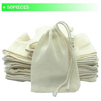 Lovezeu 50 Pieces Cotton Drawstring Bags Muslin Bag Sachet Bag for Wedding, Gift Bags, Small Gifts, Party Home Supplies (4 x 6 Inches)