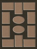 18x24 Black Collage 12 Opening Picture Mats with White Core, Bevel Cut for 4x6 Photos