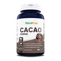 Cacao 500mg 200caps (Non-GMO & Gluten Free) Promote Healthy Blood Flow from Head to Toe, Transport Nourishing Oxygen & Nutrients More Easily to Organs