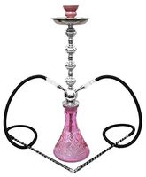 New 2 hose 26" Pink Hookah shisha nargila hookas smoking pipe glass water Vase