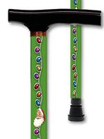 Adjustable T Handle Walking Cane with Santa Claus Holiday Design