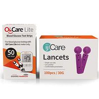 ijCare (50 Strips) Bundle n Save Pack for Oh’Care Lite Blood Sugar Testing Monitor – Glucose Test Strips and Lancets for for Blood Testing – Accurate and Affordable Diabetic Supplies