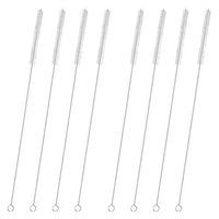GFDesign Drinking Straw Cleaning Brushes Set 15" Extra Long 10mm Extra Wide Pipe Tube Cleaner Nylon Bristles Stainless Steel Handle - 15" x 3/8" (10mm) - Set of 8
