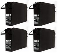 NPP FT12-125Ah Front Access Deep Cycle Solar Energy Power 12V 125Ah Telecom UPS Battery with Button Style Terminals (4 Pack)