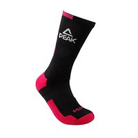 PEAK Unisex Mens Womens Basketball Crew Socks Black/Red