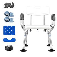 Heavy Duty Shower Bench Chair Medical Tool with Back and Arms - Adjustable Height Bathtub Chair, Assembly spa Bathtub Seat - Non Slip Tub Safety GXFC Shop