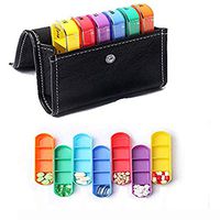 SOHAPY Pill Organizer Box Weekly Case 7 Days 4 Times a Day with PU Leather Case Portable Medicine Storage Pill Container Dispenser Case Vitamin Caddy Organizer for Vitamins Pill (Black)