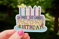 Sticker Vine Laptop Happy Birthday Vine Laptop by Rosemarie Soma Designs