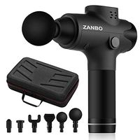 ZANBO Massage Gun, Athletes Portable Deep Tissue Percussion Muscle Massager Gun, Handheld Muscle Massage for Sore Muscle and Stiffness 6 Heads with 20 Speed Level Quiet Brushless Motor (Black)