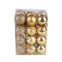Becoler Store 30mm 24PCS/PACKChristmas Ball Ornaments Shatterproof Hanging Christmas Ornaments for Holiday Wedding Party Decoration