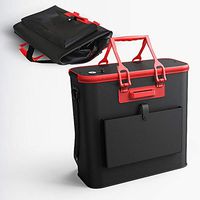 Fishing Bucket Thickened Fish Barrel Fish Protection Integrated Molding Multifunctional Thick Fishing 22x46x48cm Collapsible Water Bucket (Color : Black, Size : 48x22x46cm)