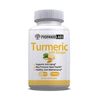 Phorward Labs Turmeric with Ginger and BioPerine, 1100mg, 60ct, Joint Support, Digestive and Total Health Supplement