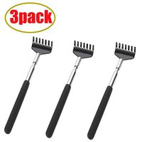 3-Pack Black Telescopic Back Scratchers/Hand Massager with Soft Rubber Handles