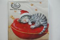 IHR Christmas Traditional English Xmas Paper Table Napkins - Santa Cat Kitten Kitch cute