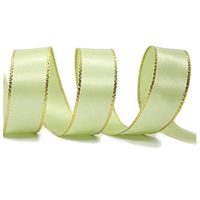 CENFRY Pack of 1pc 100yards Width in 0.9inch DIY Gift Wrapping Satin Gold-Rimmed Webbing Ribbon Party Decoration Wedding Decoration Ribbon (Lime Green)