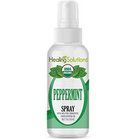 Organic Peppermint Spray – Water Infused with Peppermint Essential Oil – Certified USDA Organic - 2oz Bottle by Healing Solutions