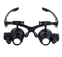 Magnifying Glass LED Light Glasses Type Watch Repair 4 Group Lens 10x 15x 20x 25x LIXFDJ Vision Assisted Magnification