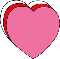 5.5" Heart Large Tri-Color Creative Cut-Outs, 31 Cut-Outs in a Pack for Kids' Love and Peace School Craft Projects, Valentine's Day Craft.