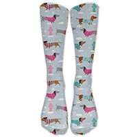 Cute Florals Dachshund Knee High Graduated Compression Socks For Women And Men - Best Medical, Nursing, Travel & Flight Socks - Running & Fitness