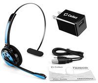 Wireless Hands Free Professional Headset Boom Microphone Blue AC Charger Bundle Compatible with Cat S61