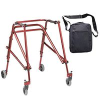 Drive Nimbo 2G Lightweight Posterior Walker, Large, Castle Red & Free Front Zip Pocket Medical Utility Black Bag! - #KA4200-2GCR